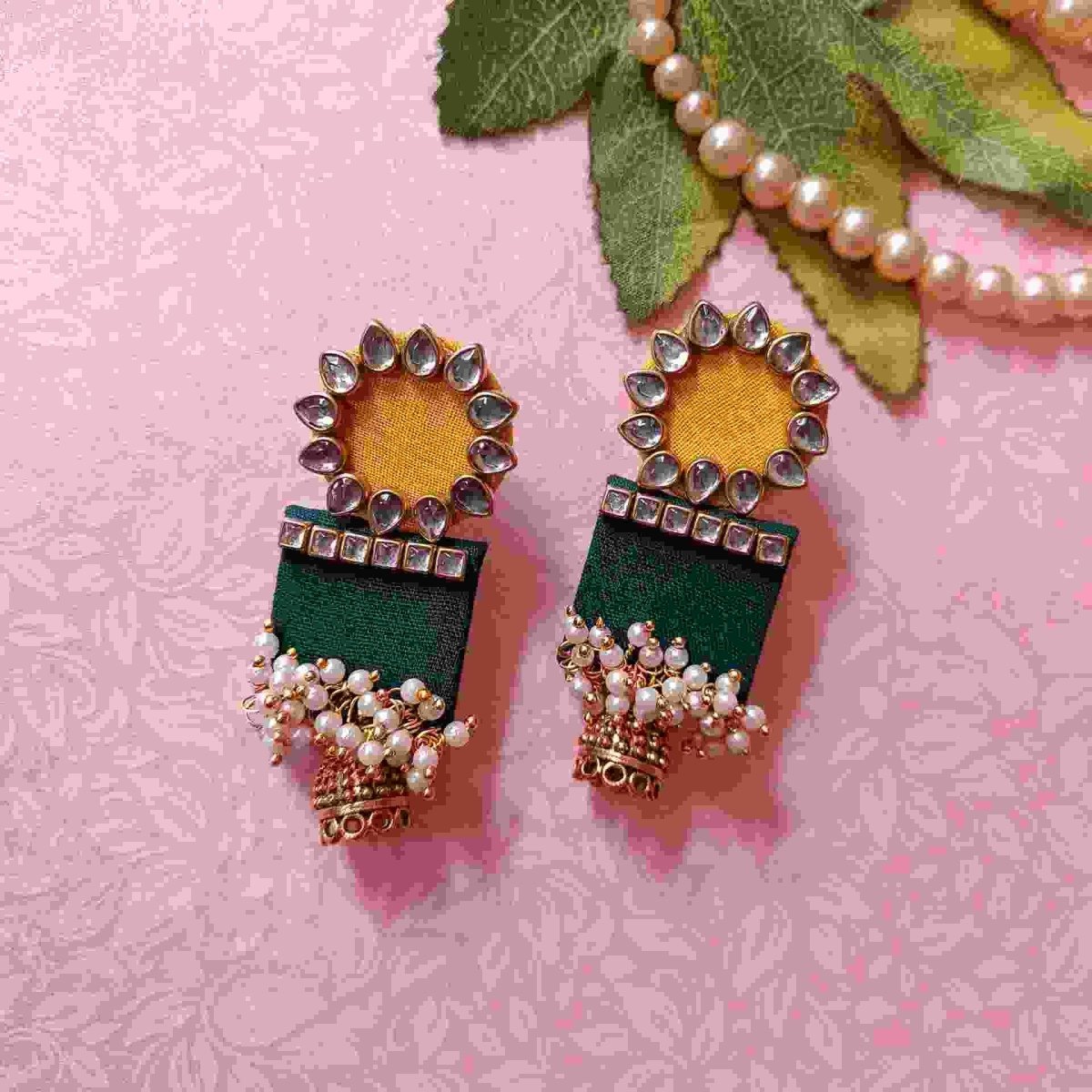 Alia Chandbali Earrings - Yellow | FashionCrab.com | Chandbali earrings,  Chandbali, Indian bridal jewelry sets